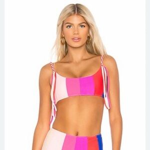 NEW Paper London Rainbow Sunshine Bikini Top, NWT, small